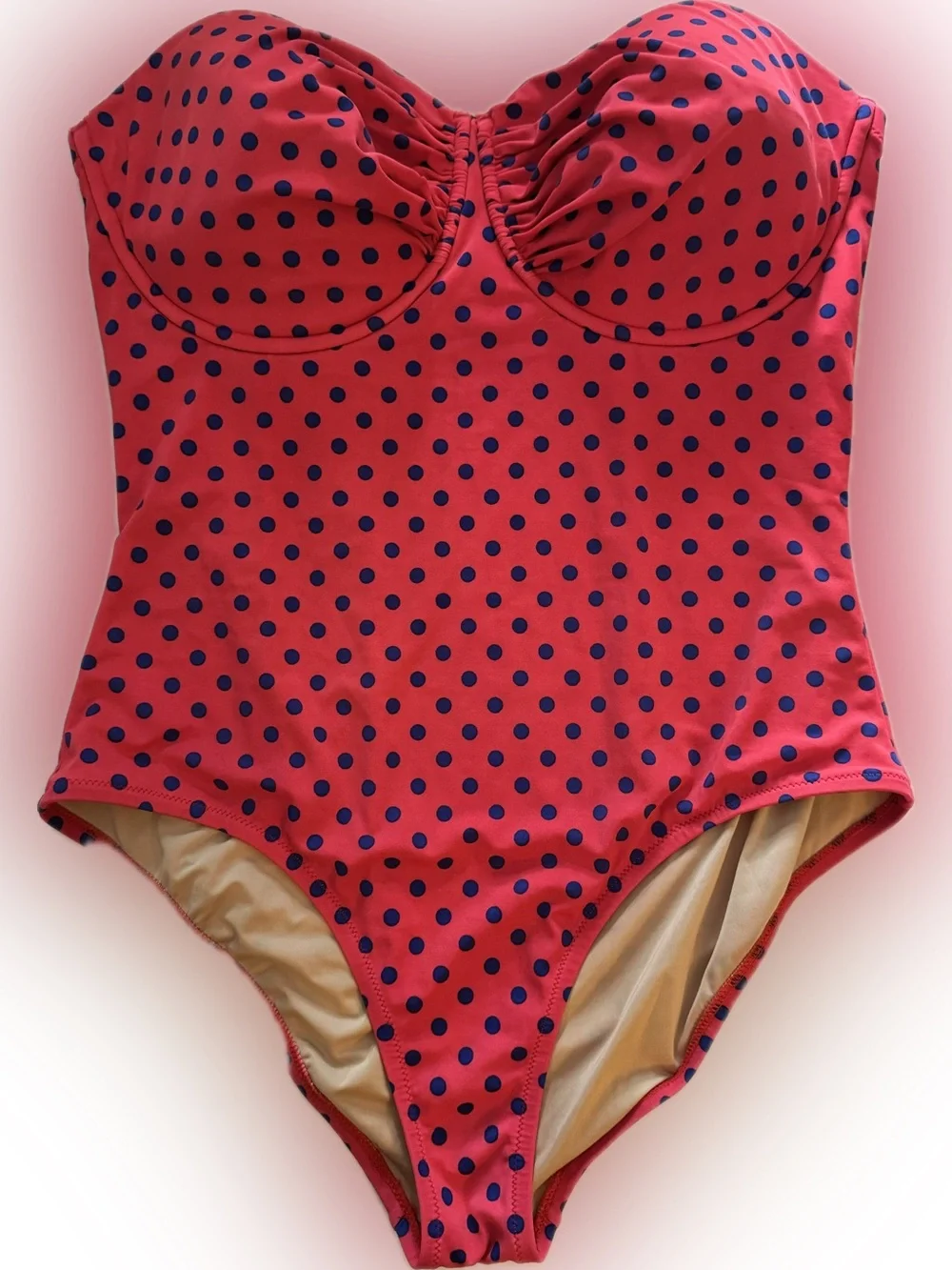 J. Crew 14 DD One-Piece Underwire convertible strap Swimsuit, Red & Royal Blue